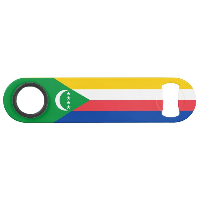 Flagge der Komoren Speed Flaschenöffner (Vorderseite (Horizontal))