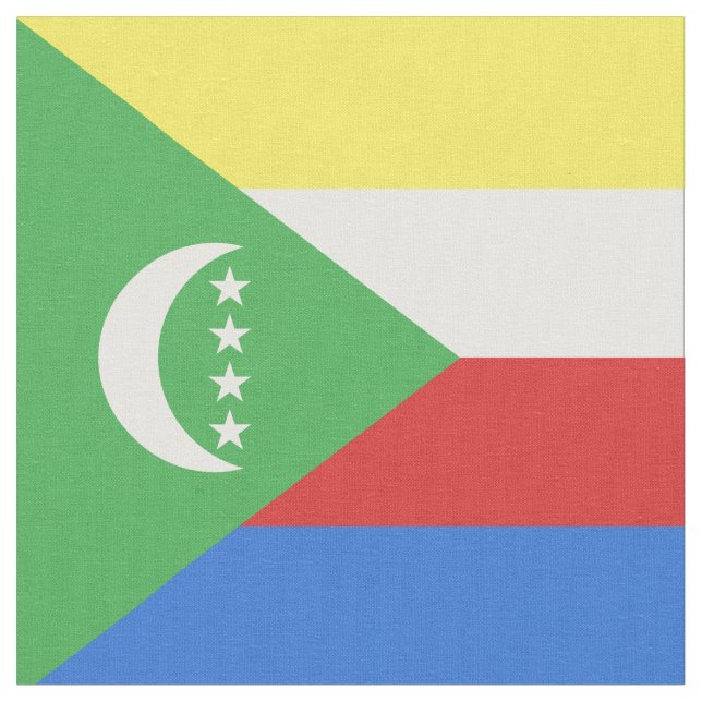 Flagge der Komoren Stoff (Nahaufnahme)