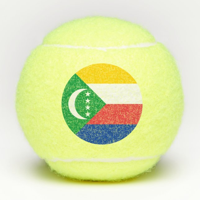 Flagge der Komoren Tennisbälle (Vorderseite)