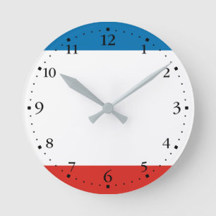 Flagge der Krim Runde Wanduhr