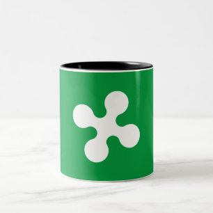 Flagge der Lombardei (Italien) Zweifarbige Tasse