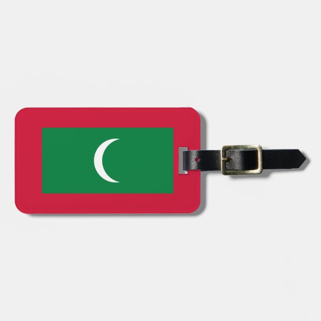 Flagge der Malediven Einfach-ID Persönlich Gepäckanhänger (Vorderseite horizontal)