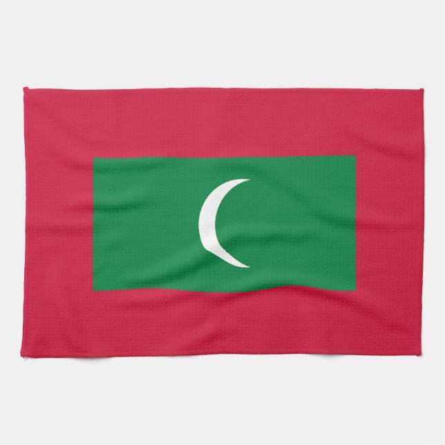 Flagge der Malediven Geschirrtuch (Horizontal)