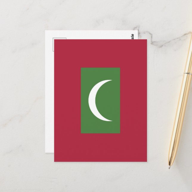 Flagge der Malediven Postkarte (Vorderseite/Rückseite Beispiel)