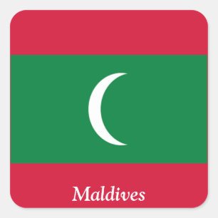 Flagge der Malediven Quadratischer Aufkleber