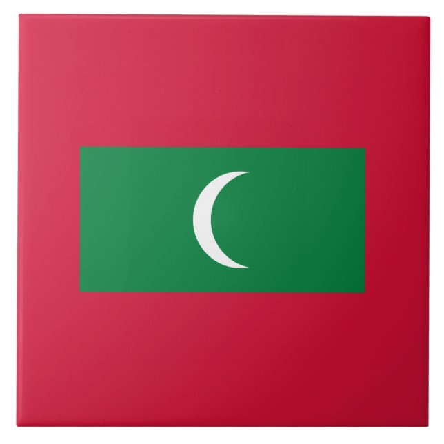 Flagge der Malediven (Republik Malediven) Fliese (Vorderseite)