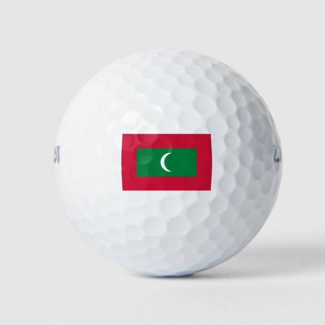 Flagge der Malediven (Republik Malediven) Golfball (Vorderseite)