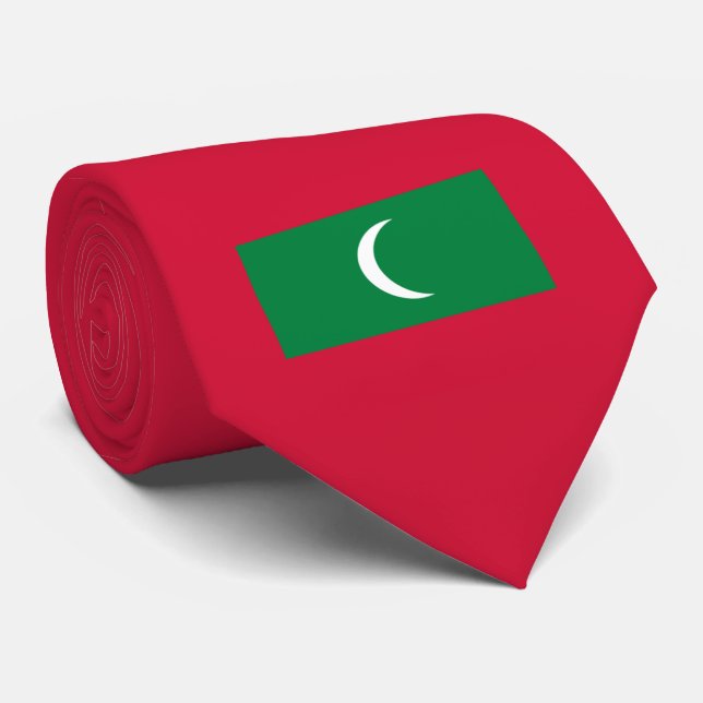 Flagge der Malediven (Republik Malediven) Krawatte (Gerollt)