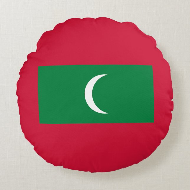 Flagge der Malediven Rundes Kissen (Vorderseite)