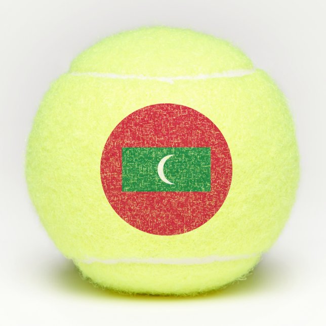 Flagge der Malediven Tennisbälle (Vorderseite)