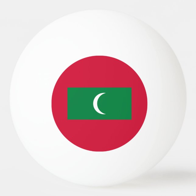 Flagge der Malediven Tischtennisball (Vorderseite)
