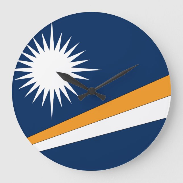 Flagge der Marshall-Inseln Große Wanduhr (Vorderseite)