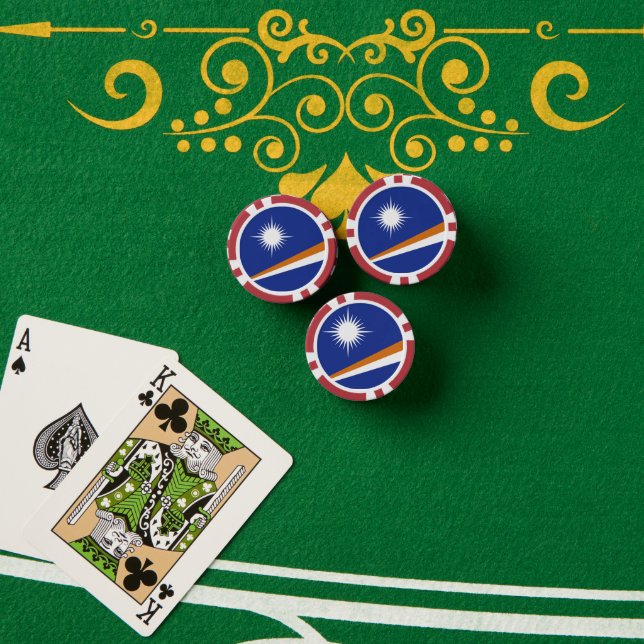 Flagge der Marshall-Inseln Pokerchips (Pokertisch (Stapel))