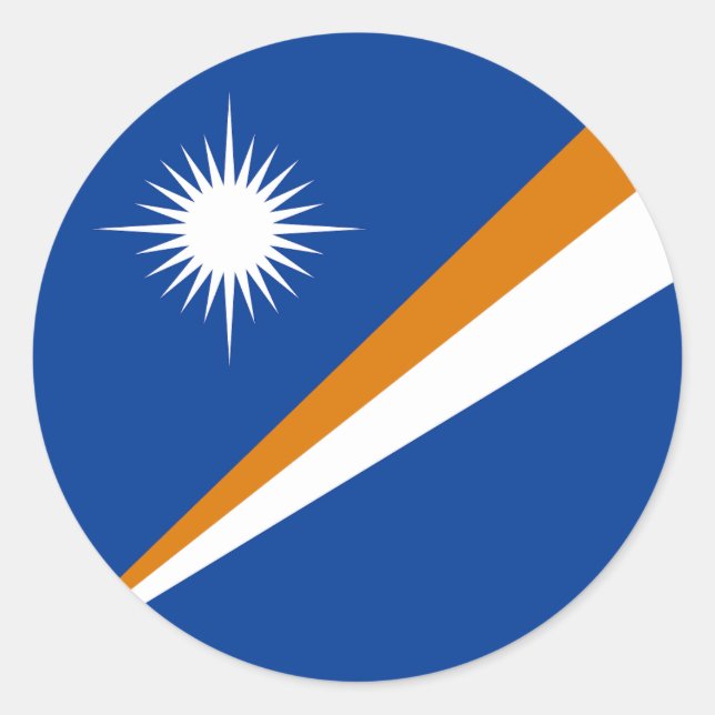 Flagge der Marshall-Inseln Runder Aufkleber (Vorderseite)