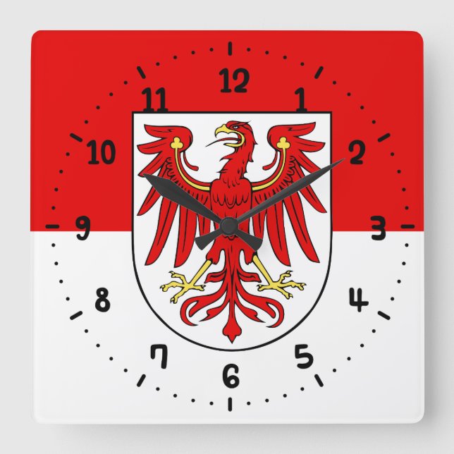 Flagge der Mauer am Brandenburger Platz Quadratische Wanduhr (Vorderseite)