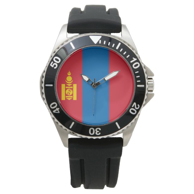 Flagge der Mongolei Armbanduhr (Vorderseite)