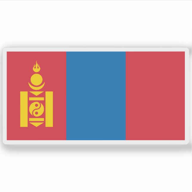 Flagge der Mongolei Aufkleber (Vorderseite)