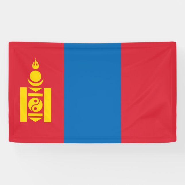 Flagge der Mongolei Banner (Horizontal)