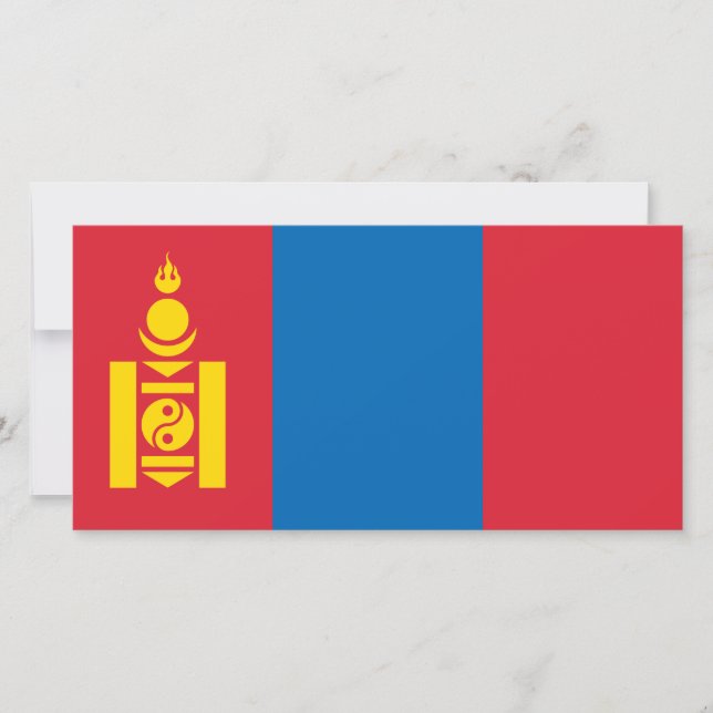 Flagge der Mongolei Karte (Vorderseite)
