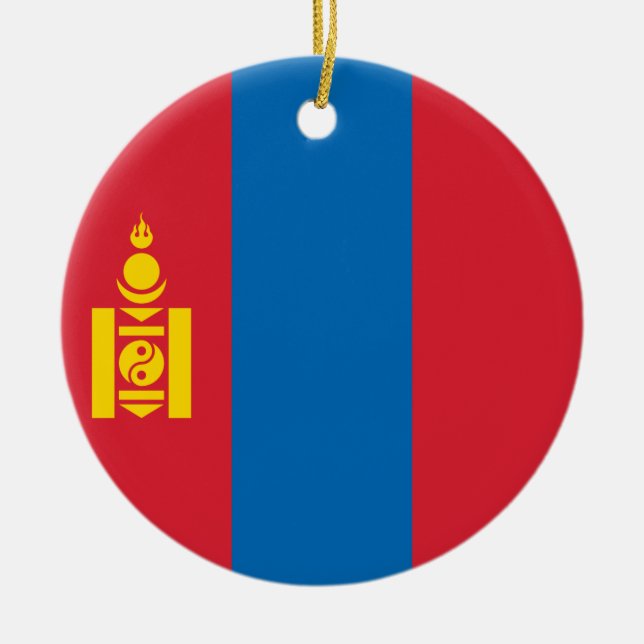 Flagge der Mongolei Keramik Ornament (Vorne)