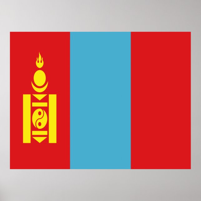 Flagge der Mongolei Poster (Vorne)