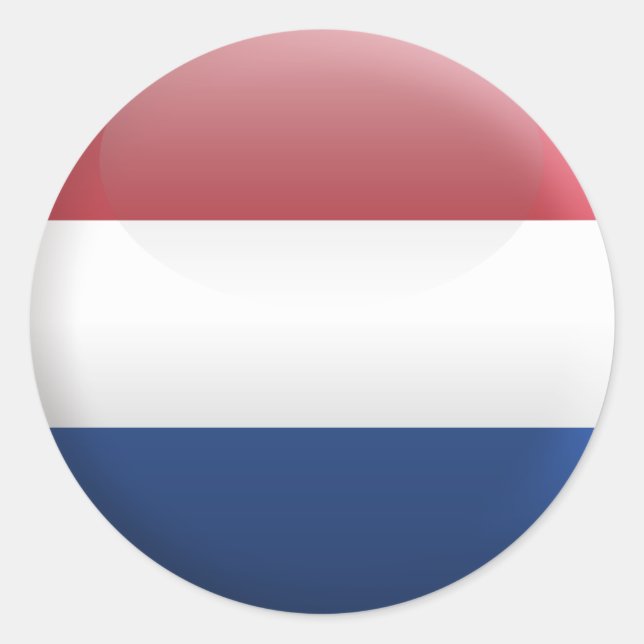 Flagge der Niederlande Runder Aufkleber (Vorderseite)