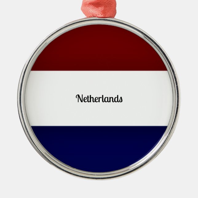 Flagge der Niederlande Silbernes Ornament (Vorne)