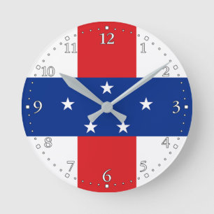 Flagge der Niederländischen Antillen Runde Wanduhr