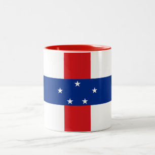 Flagge der Niederländischen Antillen Zweifarbige Tasse