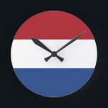 Flagge der niederländischen Wall-Uhr Runde Wanduhr<br><div class="desc">Flagge der niederländischen Wall-Uhr</div>
