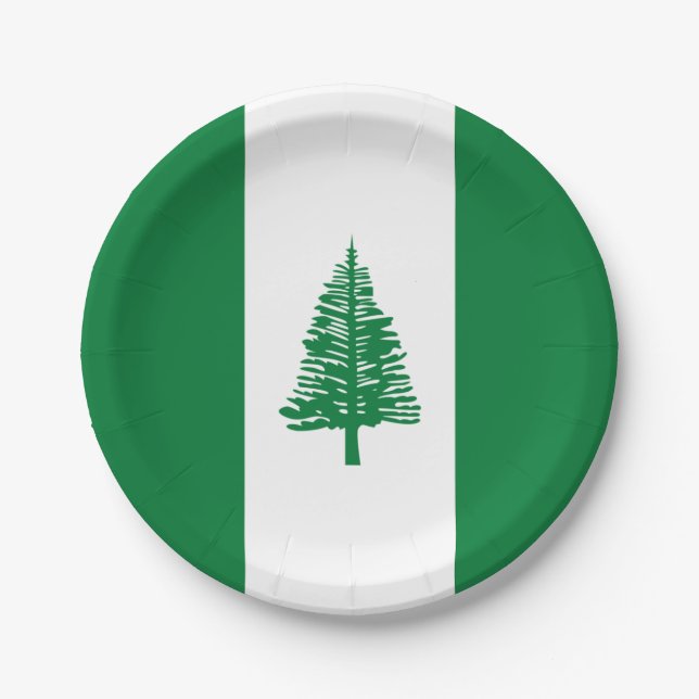 Flagge der Norfolk Pappteller (Vorderseite)