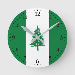 Flagge der Norfolkinsel Runde Wanduhr