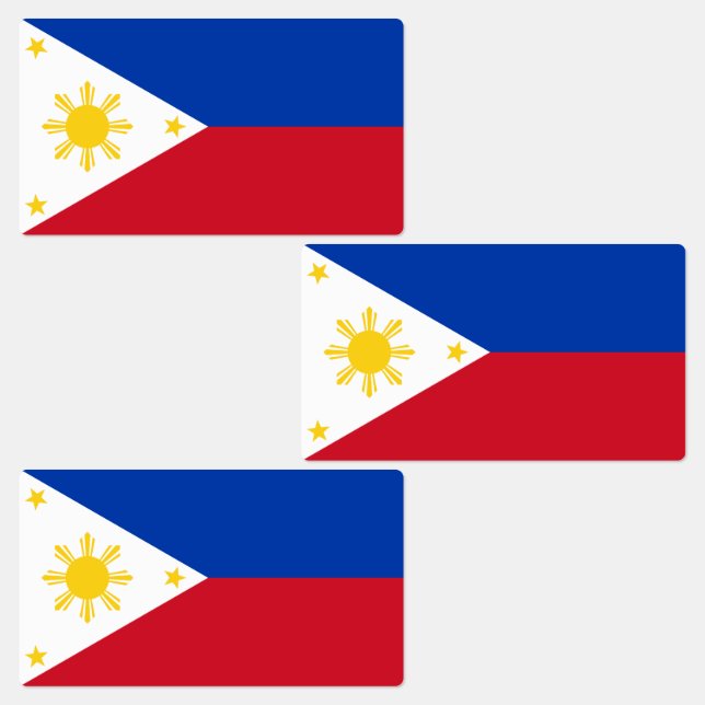 Flagge der Philippinen Etiketten (Gruppe)