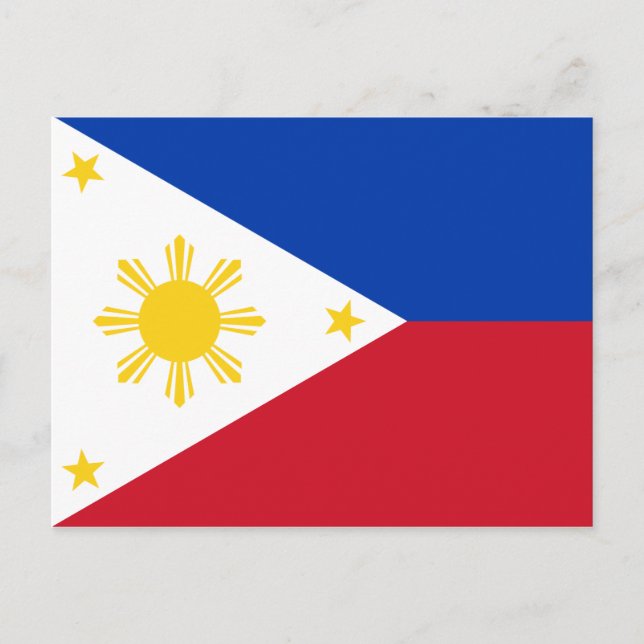 Flagge der Philippinen Postkarte (Vorderseite)