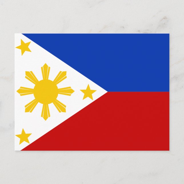 Flagge der Philippinen Postkarte (Vorderseite)