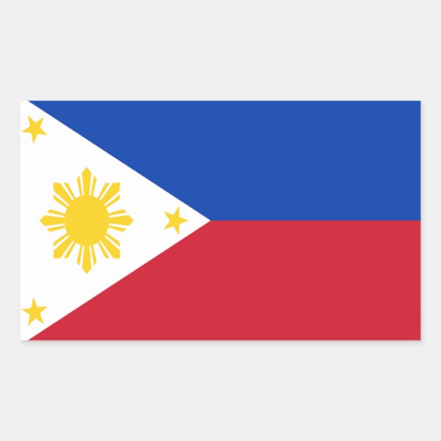 Flagge der Philippinen Rechteckiger Aufkleber (Vorderseite)