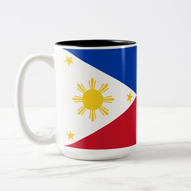 Flagge der Philippinen Zweifarbige Tasse (Links)