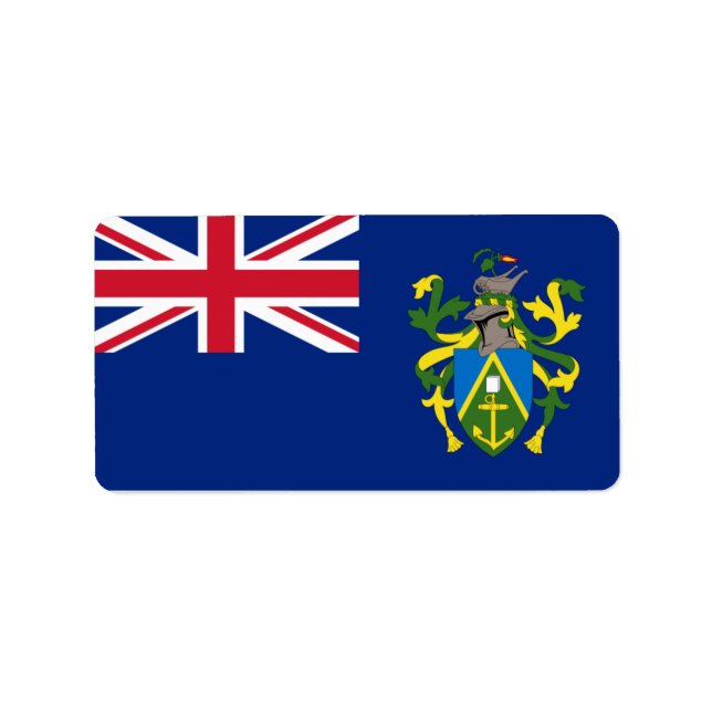 Flagge der Pitcairn-Inseln Adressaufkleber (Vorne)