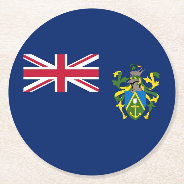 Flagge der Pitcairn-Inseln Runder Pappuntersetzer (Vorderseite)