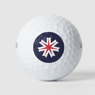 Flagge der Präfektur Hokkaido, Japan Golfball