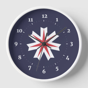Flagge der Präfektur Hokkaido, Japan Uhr