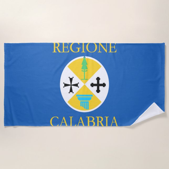 Flagge der Provinz Kalabrien Strandtuch (Vorderseite)