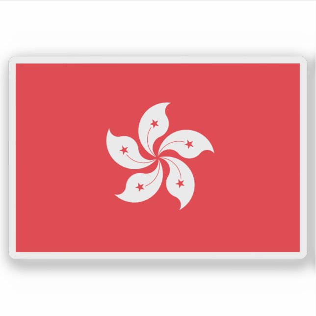 Flagge der Region Hongkong, China Aufkleber (Vorderseite)