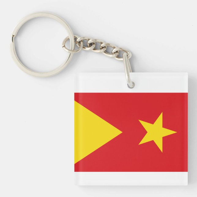 Flagge der Region Tigray Schlüsselanhänger (Vorderseite)