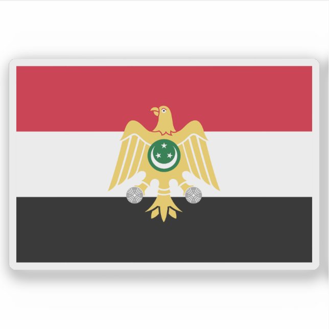 Flagge der Republik Ägypten (1952-1958) Aufkleber (Vorderseite)