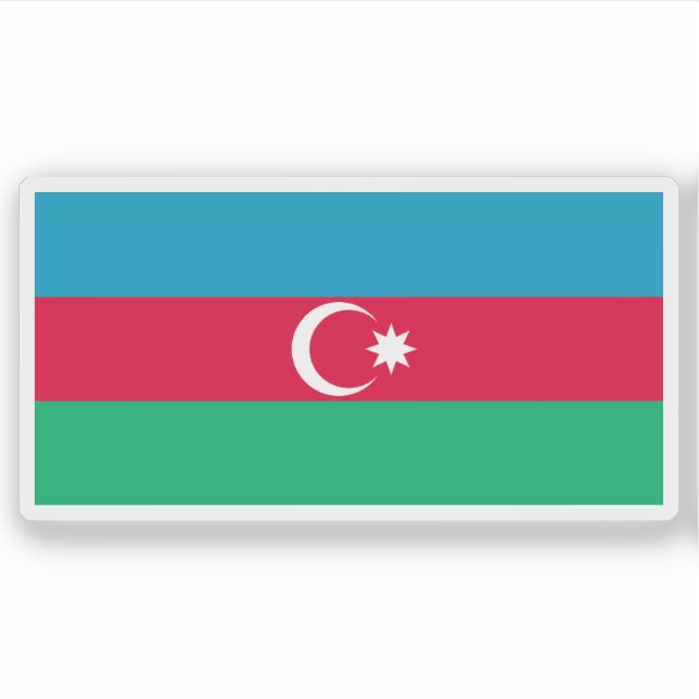 Flagge der Republik Aserbaidschan (1991-2013) Aufkleber (Vorderseite)