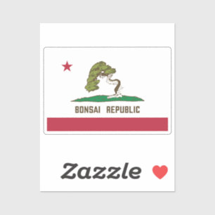 Flagge der Republik Bonsai Aufkleber