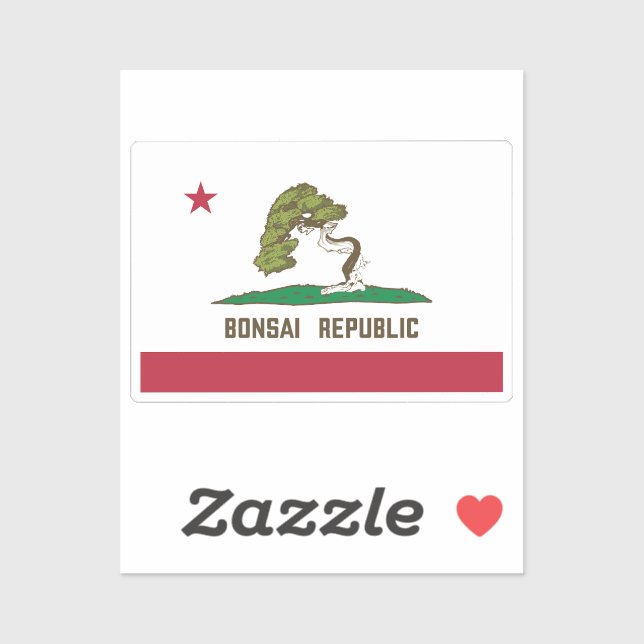 Flagge der Republik Bonsai Aufkleber (Blatt)