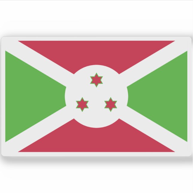 Flagge der Republik Burundi Aufkleber (Vorderseite)