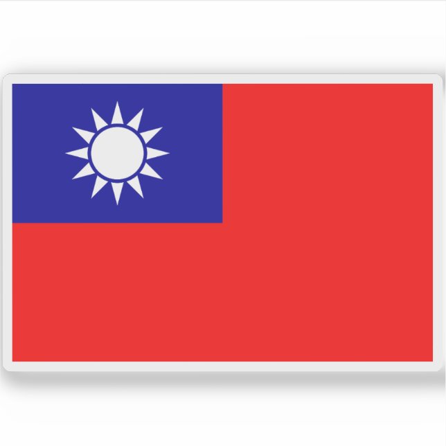 Flagge der Republik China (Taiwan) Aufkleber (Vorderseite)
